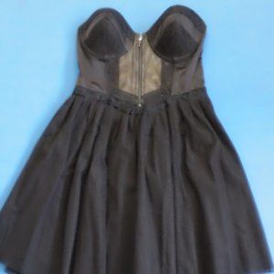Guess Black Strapless Corset Bustier Tulle Tutu Strapless Mini Dress Size 4 NWT